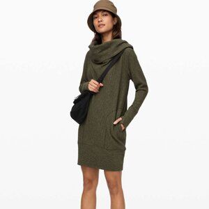 Lululemon Along The Way Dress Heathered Dark Olive Size Small NWT